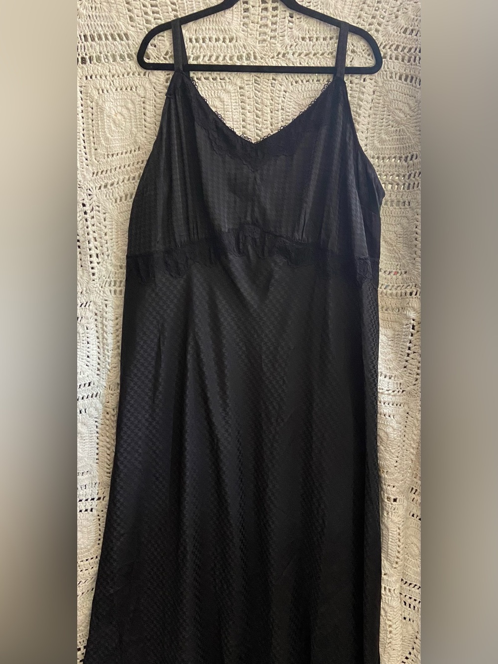 Torrid Black Jacquard Lace Trim Maxi Cami Dress NWT 3X